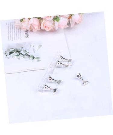 Healeved 2 Sets Nail Art Accessories Crystals for Nails Nail Polish Tips Stand Tool Stand Nail Practice Stand Nail Tips Holder Fake Nail Holder Nail Art Tip Display Base Frame Magnet 2.5*1cm Silver - Buy Online on SooperMarket.com