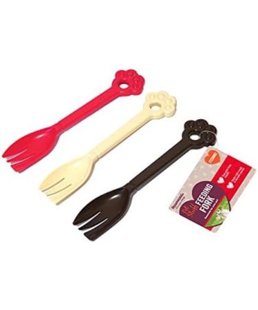 Rosewood Pet Stuff Plastic Feeding Forks Assorted Colours 1pc - Colour Chosen at Random