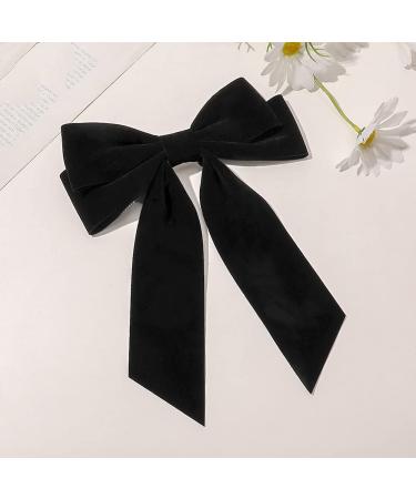 Black Velvet Hair Bow Clips for Women and Girls - French Barrettes Hair Pins with Large Bowknot Design - Buy Online on SooperMarket.com