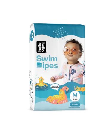 Hello Bello Premium Swim Diapers I Affordable and Eco-Friendly Disposable Swim Dipes for Babies and Kids I Size Medium - Diaper Size 4-5 Medium Medium (Pack of 18)