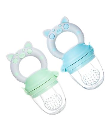 Buy 2-Pack Baby Food Dispenser Pacifiers - Soft Silicone Exercise Coordination Comfortable Handle Dust Protection - Ideal for 4 Months+ - Available in Two Colors - Buy Online on SooperMarket.com