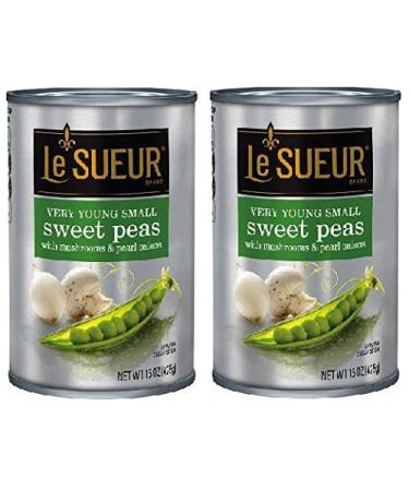 Le Sueur Young Small Peas with Mushrooms & Pearl Onions (2 Pack) 15 oz Cans