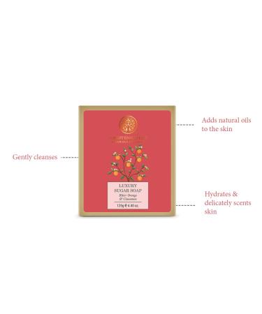Buy Forest Essentials Luxury Sugar Soap Bitter Orange & Cinnamon - 125g | Premium Natural Ingredients for Skin Care | International Shipping Available - Buy Online on SooperMarket.com