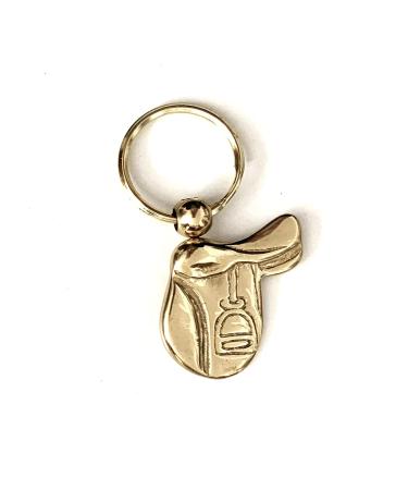 JA Horse metallic keychain pendant horse rider pony saddle gold