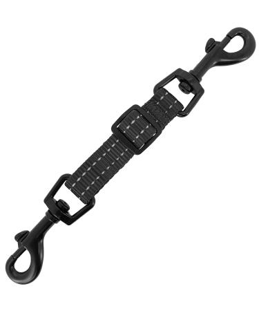 Best Pet Supplies Voyager Dog Collar Safety Clip with Dual Clasps, Collars and No Pull Harness Connectors, Training for Walking, Running, and Hiking, Safety Clip - Black Safety Clip (Black) Safety Clip