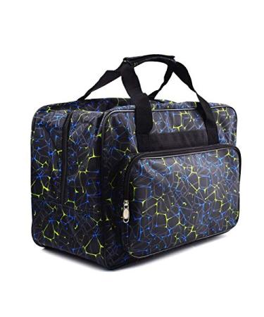 TLBTEK Black Sewing Machine Carrying Case Universal Canvas Carry Tote Bag Portable Padded Storage Dust Cover with Pockets for Sewing Machine