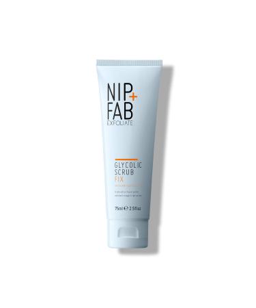Nip + Fab Glycolic Acid Fix Face Scrub with Salicylic Acid, AHA/BHA Exfoliating Facial Cleanser Polish for Refining Pores Skin Brightening, 75 ml 2.5 fl oz