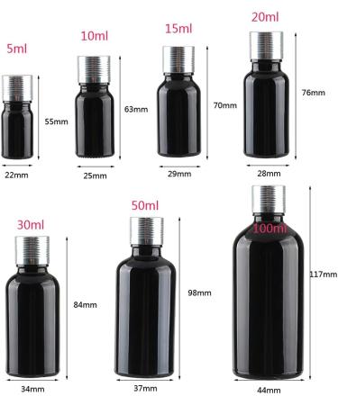 Buy Tianzd 4-Piece 15ml Black Glass Bottles Set | Sealed Stopper & Aluminum Cap | Ideal for Oils Fragrance and Aromatherapy - Buy Online on SooperMarket.com