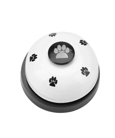 Youthink iron robust durable cute cartoon pet for dog cat interactive toy dog cat doorbell with non -slip rubber base (white) white
