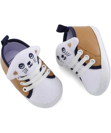 LACOFIA Baby Boys Anti-Slip Soft Sole Sneakers | 3D Animal First Walking Shoes 9-12 Months Khaki - Buy Online on SooperMarket.com