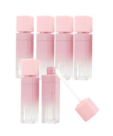 FZBNSRKO 6Pcs Gradient Pink Lip Gloss Tube Vial Empty Refillable Lipstick Lip Gloss DIY Makeup Lipstick Tube Feminine Products 8ml