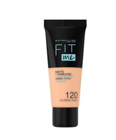 Maybelline New York Make Up Fit Me!Matte + Poreless Foundation matt and pore -purely all skin types No. 120 Classic Ivory 30 ml 1st piece 30 ml (1 Pack) No. 120 Classic Ivory