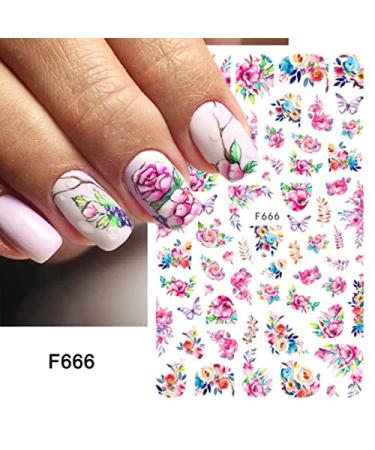 Spring Flowers Nail Art Stickers - Self-Adhesive Fingernail Decals for Women & Girls - Buy Online on SooperMarket.com