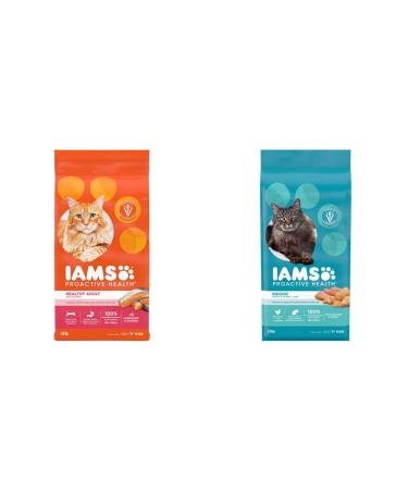 IAMS Proactive Health Dry Cat Food Bundle: Adult Healthy + Indoor Weight & Hairball Care (Chicken & Turkey | Salmon)