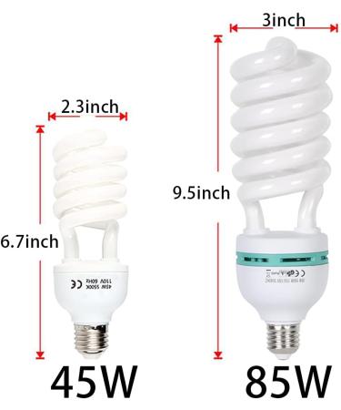 85W Aqirui CFL Daylight Spiral Softbox Bulb (5500K) E27 Socket for Studio Photography - 1 Pack - Buy Online on SooperMarket.com