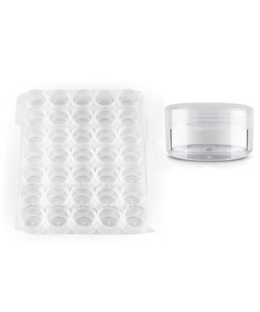 Tianzd 60 pieces empty transparent acrylic can 10 ml small empty socket plastic socket screw box cosmetic can with screw lid tin cans for nail type lip balm cosmetic containers Transparent 10ml