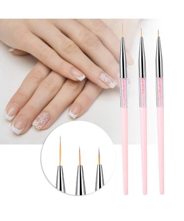 3pcs Nail Art Dotting Liner Brush Set with Rhinestone Handle - Pink Manicure Tools - Buy Online on SooperMarket.com