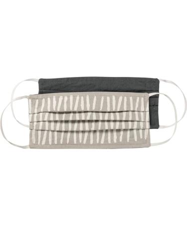 Reusable Non-Medical Reversible Double-Sided Cloth Face Masks - Off White & Gray | Parker Print & Solid - International Shipping Available - Buy Online on SooperMarket.com