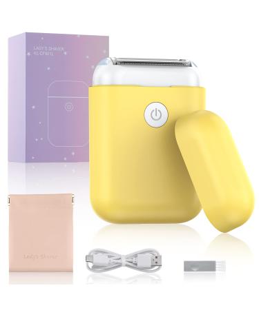 Electric Leg Shaver for Women, YBLNTEK Cordless Lady's Shaver, Womens' Electric Razor for Legs and Arms, Womens Body Hair Removal Trimmer, Waterproof Wet &Dry Shaver, USB Rechargeable Yellow