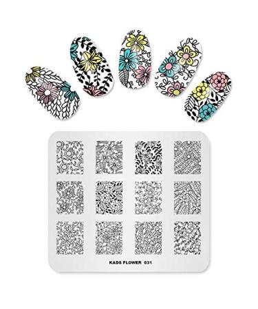 Alexnailart Nail Art Stamping Plate Natural Flower Branches Template Image Plate Nail Art Tools (FL031)