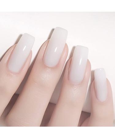 Lofuanna Poly Nail Gel Set - 60ml White Nail Extension Gel Kit with Slip Solution Nail Form Brush & Glass Cup - Perfect for Beginners & Nail Art Designs - Buy Online on SooperMarket.com