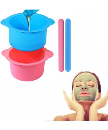 Silicone Wax Pot Insert Kit | Reuseable Liner & Spatulas | Hair Removal for Face & Underarms | Pink Blue - Buy Online on SooperMarket.com