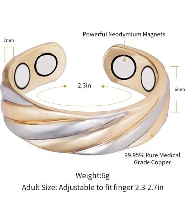 EnerMagiX Magnetic Copper Rings for Women & Men Ultra Strength Magnets 99.99% Solid Pure Copper Adjustable (0949) - Buy Online on SooperMarket.com