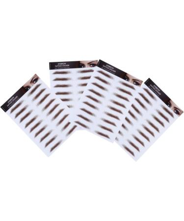 Baluue 8 Pcs Eyebrow Stickers Hair Like Eyebrows Authentic Eyebrows Fake Water Transfer Paper with Soy Ink 21x15cmx2pcs Brown 4x2pcs - Buy Online on SooperMarket.com