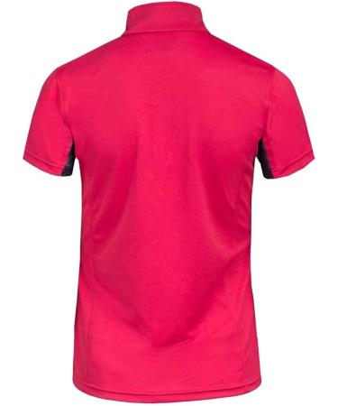 Horze Kids' Short Sleeved Equestrian Sun Shirt - Pink/Peacoat Dark Blue - XL (EU 158-164) | Moisture-Wicking, UV Protection, Mesh Under-Sleeves - Buy Online on SooperMarket.com