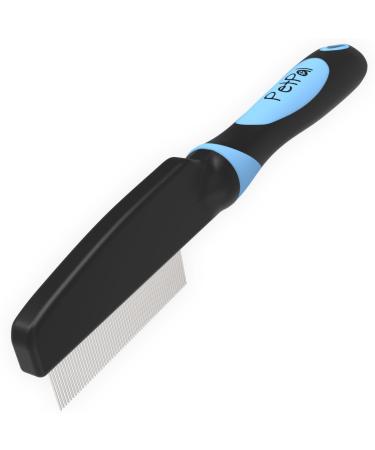 PetP l Flea & Dust Comb for Cats & Dogs | Effective against Vermin like Fleas Ticks Nits & Lice | Professional Salon Quality M Blue