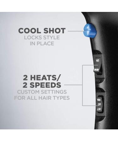 Conair 1875 Watt Turbo Hair Dryer in Blue/Black - Fast Drying Power for Salon-Quality Results - Buy Online on SooperMarket.com