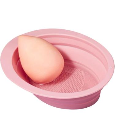 Teksome Makeup Brush Cleaner Mat - Silicone Foldable Brushes Scrubber Bowl Compact Washing Supplies For Cleansing Makeup Sponges Brushes & Applicators Pink - Buy Online on SooperMarket.com