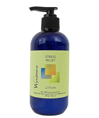 Wyndmere Stress Relief Lotion - Moisturizing Face & Body Lotion with All Natural Ingredients and 100% Pure Essential Oils - 8oz
