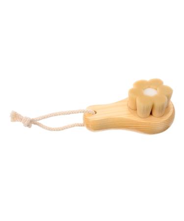 Gogogmee Facial Wash Brush with Wooden Handle Face Cleansing Brush Facial Exfoliator Exfoliating Face Scrubber Skin Care Tools Face Exfoliator Brush Face Brush Face Wash Brush
