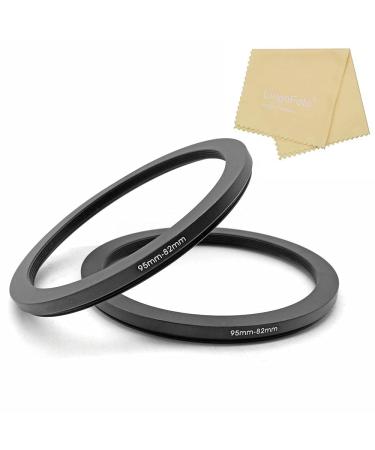 95 to 82mm Metal Step Rings, 95mm to 82mm Step Down Ring Filter Ring Adapter for 95mm Camera Lens & 82mm UV CPL ND Filters Hoods Caps LingoFoto 95-82mm