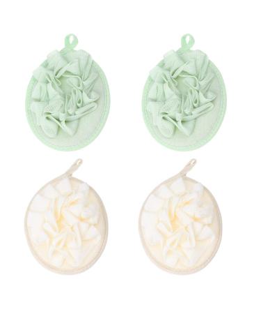 4pcs Pure Color Bath Flower Balls - Loofah Sponges & Body Brushes for Relaxing Showers | High-Quality PE Mesh Back Scrubber - Buy Online on SooperMarket.com