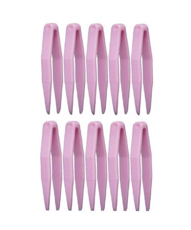Pearlfish -tweezette 10PCs light plastic tweezers children toys clamp craft tweezers for handmade DIY artical crafts rosa