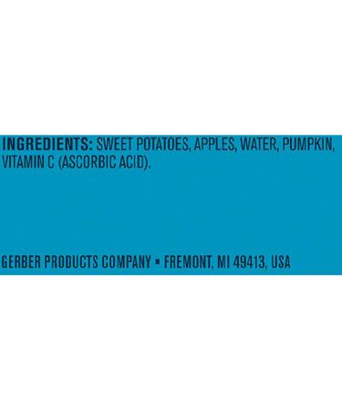 Gerber 2nd Foods Blends Sweet Potato Apple Pumpkin Puree - Veggie Power - 4 oz. (Pack of 2) x 8 | Natural, Non-GMO Baby Food - Buy Online on SooperMarket.com