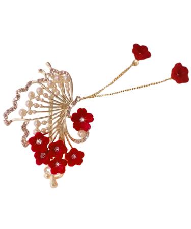 minkissy Camellia Clip Hair Pins Hair Clips Flower Hair Clip Velvet Bride China Hair up
