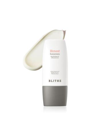 Blithe Honest Sunscreen for pH Balance & Mild Protection - Korean Skincare Chemical Sun Protection Replenish Skin pH 5.5 Balancing Formula SPF 50+ PA++++ (50 ml)