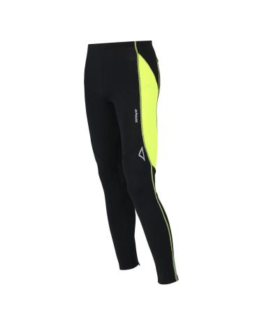 Airtracks functional running pants long Pro Air - Running Tight - Pants - Breathable - Compression - Reflectors L Black-neon