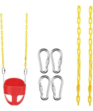 Ymeibe Swing Chains (2) Fully Coated with 4 Free Quick Links - Anti-Rust Iron Chains for Swing Set - Playground Kids Swing Seat Accessories - 660 Lb Capacity - Yellow - Buy Online on SooperMarket.com