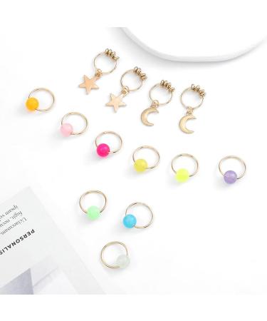 Star & Moon Dreadlock Charms & Beads Set - Formery Gold Jewelry Clips for Locs, Hair Accessories for Women & Girls - Buy Online on SooperMarket.com