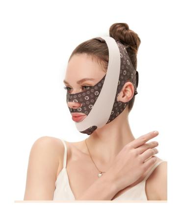V-Line Face Lift Band - Facial Slimming & Lifting Strap for Men & Women | Anti-Sagging Chin Support for Defined Jawline & Wrinkle Reduction (Coffee - Buy Online on SooperMarket.com
