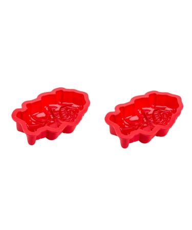 BIUDECO Christmas Cake Mould 2 Pcs Baking Mold Silicone Molds Santa Claus Silicone Mold Dessert Making Mold Christmas Bakeware 18.2X11.5X3CM As Shown