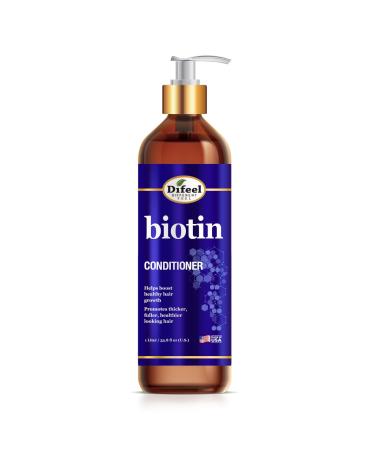 Difeel Elevated Biotin Conditioner for Hair Growth 33.8 oz. - Conditioner for Thin Hair Paraben Free & Color Safe Formula