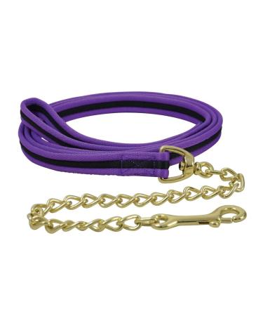 Hy Soft Webbing Lead Rein with Chain - Purple/Black - 2m