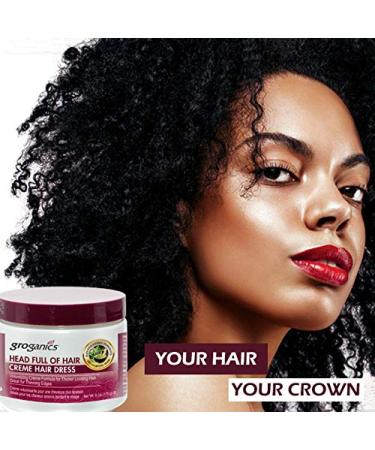 Groganics Head Full of Hair Creme - 6 oz | Nourishing Hair Dress for Healthy Growth | International Shipping Available - Buy Online on SooperMarket.com