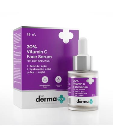 20% Vitamin C Face Serum | Helps Revive Dull Damaged Skin | Radiance Serum for All Skin Types | Non-Comedogenic Formula | 0.68 Fl Oz/20ml