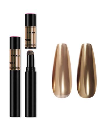 Chrome Nail Powder Pen - Air Cushion Nail Powder Pen With Mirror Effect Glitter Nail Art Pens Eyeshadow Pens MCB-15